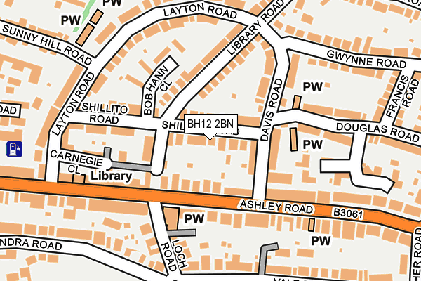 BH12 2BN map - OS OpenMap – Local (Ordnance Survey)