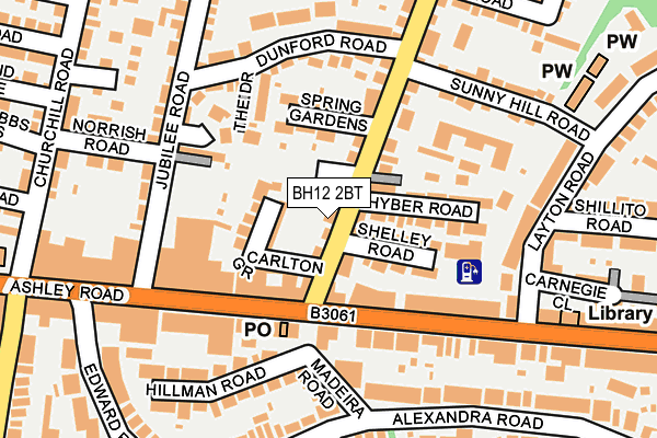 BH12 2BT map - OS OpenMap – Local (Ordnance Survey)