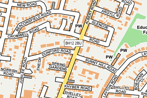 BH12 2BU map - OS OpenMap – Local (Ordnance Survey)