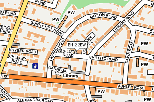 BH12 2BW map - OS OpenMap – Local (Ordnance Survey)