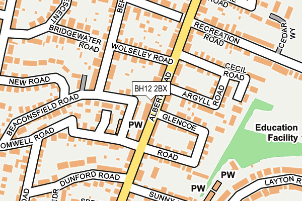 BH12 2BX map - OS OpenMap – Local (Ordnance Survey)