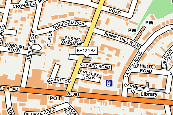 BH12 2BZ map - OS OpenMap – Local (Ordnance Survey)