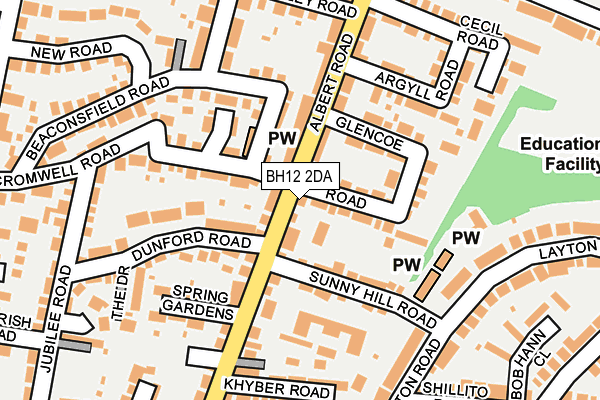 BH12 2DA map - OS OpenMap – Local (Ordnance Survey)