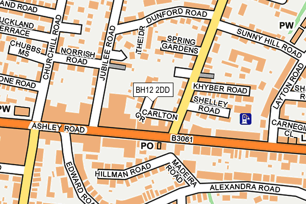 BH12 2DD map - OS OpenMap – Local (Ordnance Survey)