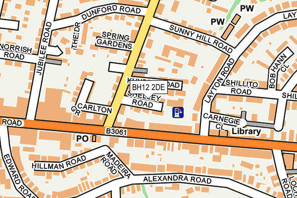 BH12 2DE map - OS OpenMap – Local (Ordnance Survey)
