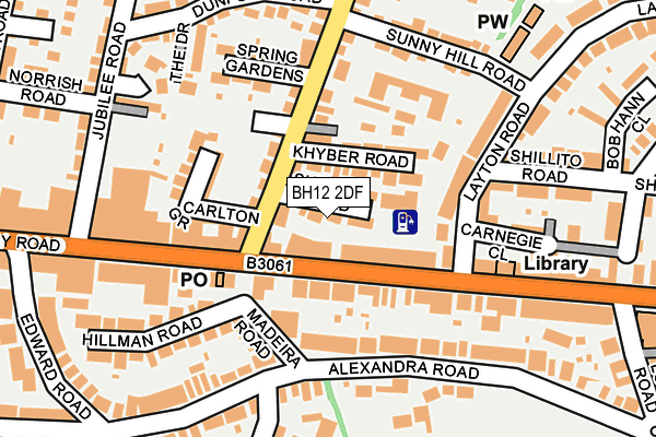 BH12 2DF map - OS OpenMap – Local (Ordnance Survey)