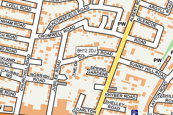 BH12 2DJ map - OS OpenMap – Local (Ordnance Survey)