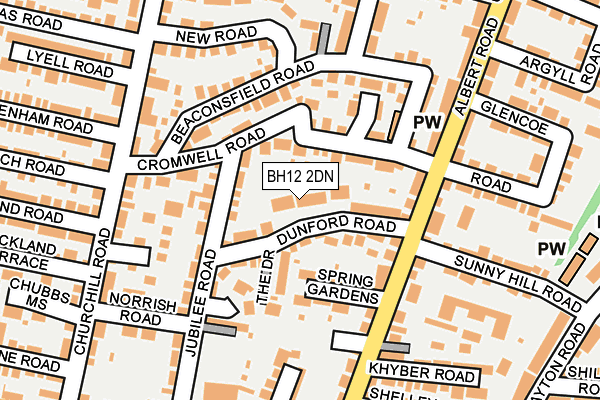 BH12 2DN map - OS OpenMap – Local (Ordnance Survey)