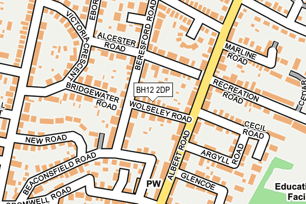 BH12 2DP map - OS OpenMap – Local (Ordnance Survey)