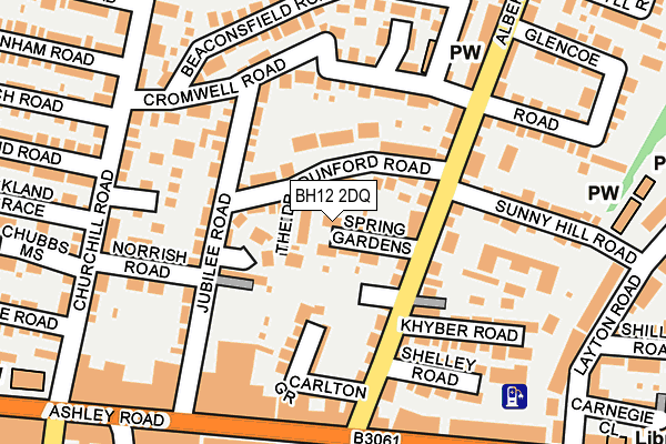 BH12 2DQ map - OS OpenMap – Local (Ordnance Survey)