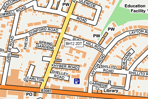 BH12 2DT map - OS OpenMap – Local (Ordnance Survey)