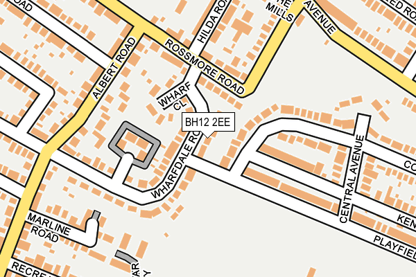 BH12 2EE map - OS OpenMap – Local (Ordnance Survey)