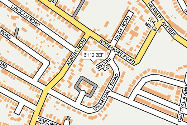 BH12 2EF map - OS OpenMap – Local (Ordnance Survey)