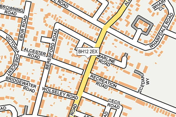 BH12 2EX map - OS OpenMap – Local (Ordnance Survey)