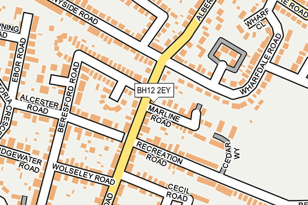 BH12 2EY map - OS OpenMap – Local (Ordnance Survey)