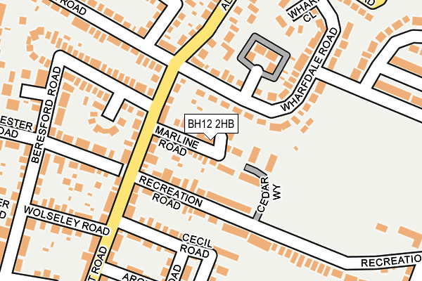 BH12 2HB map - OS OpenMap – Local (Ordnance Survey)