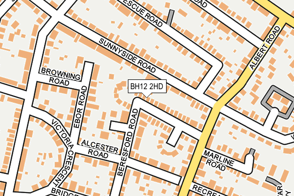 BH12 2HD map - OS OpenMap – Local (Ordnance Survey)