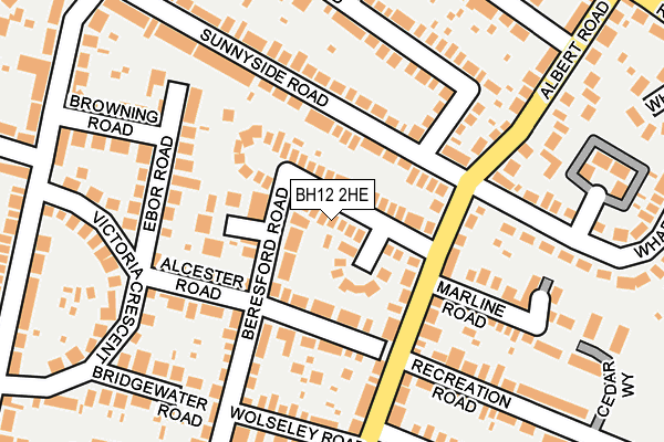 BH12 2HE map - OS OpenMap – Local (Ordnance Survey)