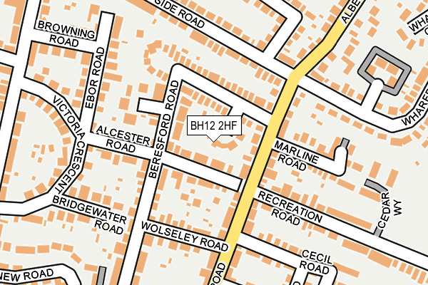 BH12 2HF map - OS OpenMap – Local (Ordnance Survey)