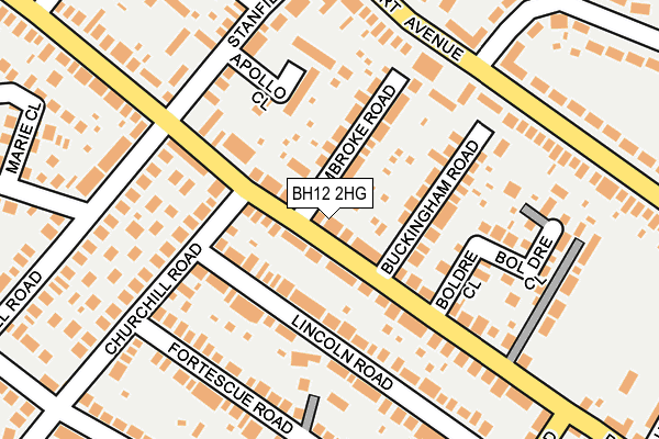 BH12 2HG map - OS OpenMap – Local (Ordnance Survey)