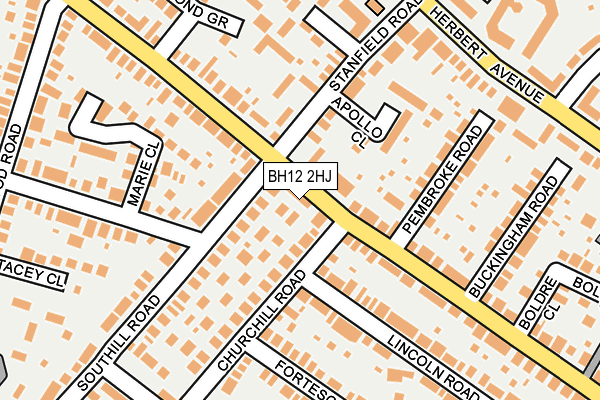 BH12 2HJ map - OS OpenMap – Local (Ordnance Survey)