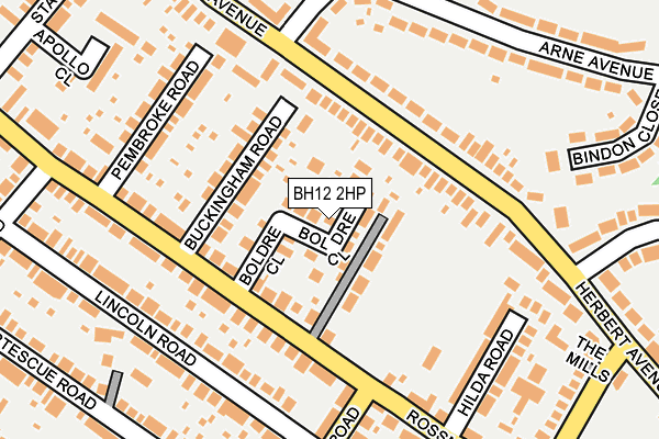 BH12 2HP map - OS OpenMap – Local (Ordnance Survey)