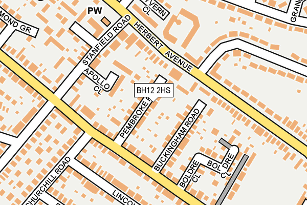 BH12 2HS map - OS OpenMap – Local (Ordnance Survey)