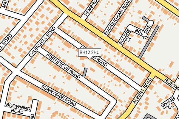 BH12 2HU map - OS OpenMap – Local (Ordnance Survey)