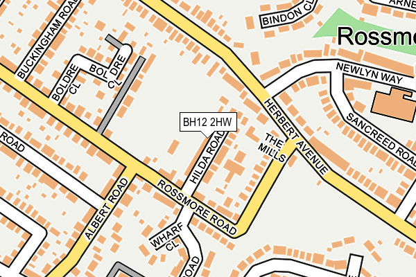 BH12 2HW map - OS OpenMap – Local (Ordnance Survey)