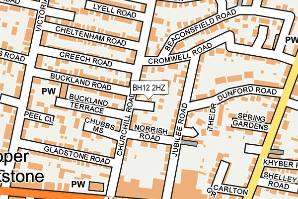 BH12 2HZ map - OS OpenMap – Local (Ordnance Survey)