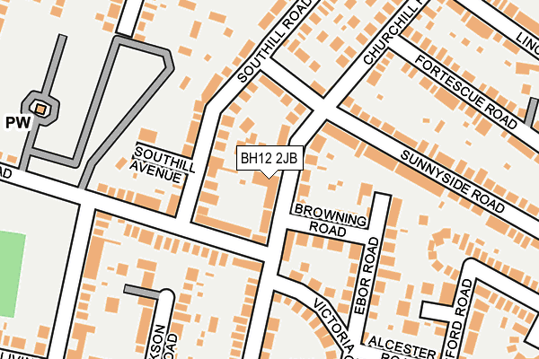 BH12 2JB map - OS OpenMap – Local (Ordnance Survey)