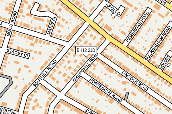 BH12 2JD map - OS OpenMap – Local (Ordnance Survey)