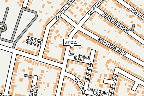 BH12 2JF map - OS OpenMap – Local (Ordnance Survey)