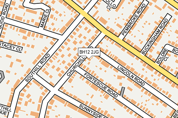 BH12 2JG map - OS OpenMap – Local (Ordnance Survey)