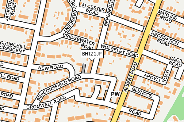 BH12 2JP map - OS OpenMap – Local (Ordnance Survey)