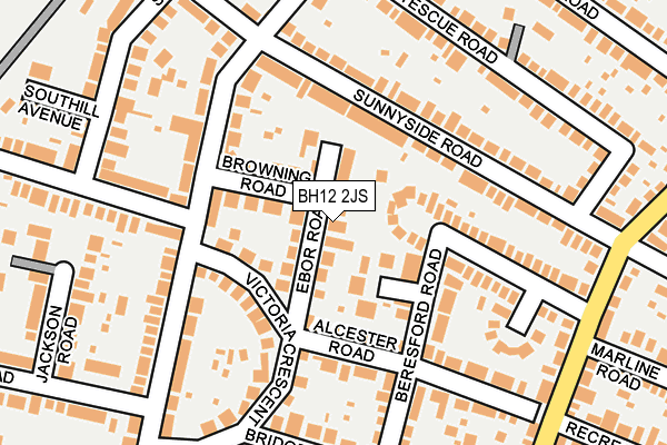 BH12 2JS map - OS OpenMap – Local (Ordnance Survey)