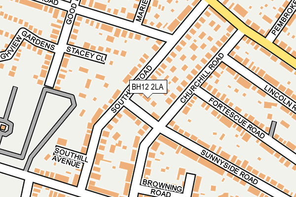 BH12 2LA map - OS OpenMap – Local (Ordnance Survey)