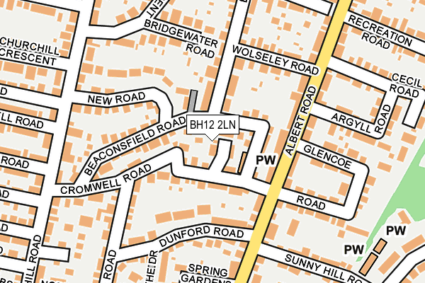 BH12 2LN map - OS OpenMap – Local (Ordnance Survey)