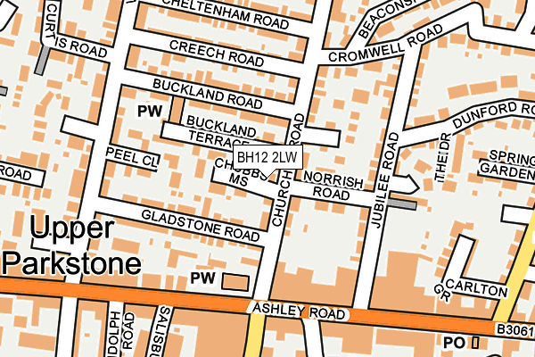 BH12 2LW map - OS OpenMap – Local (Ordnance Survey)