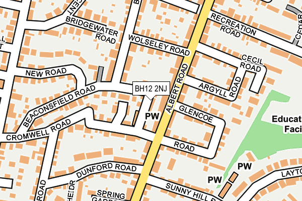 BH12 2NJ map - OS OpenMap – Local (Ordnance Survey)