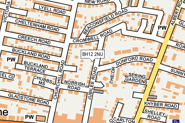 BH12 2NU map - OS OpenMap – Local (Ordnance Survey)