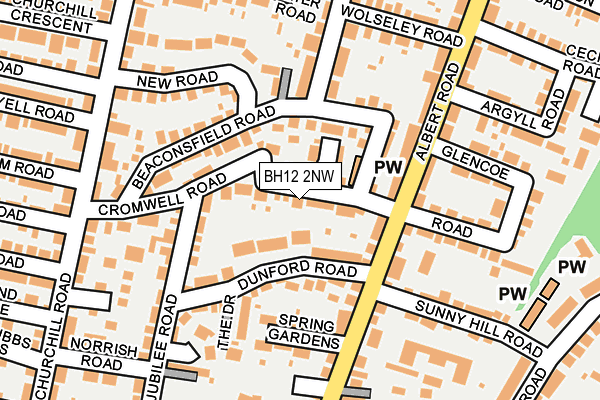 BH12 2NW map - OS OpenMap – Local (Ordnance Survey)