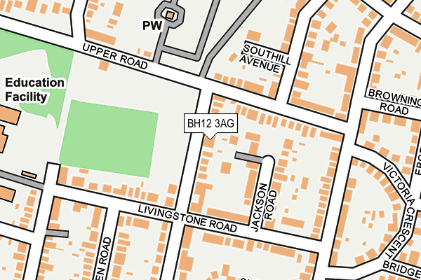 BH12 3AG map - OS OpenMap – Local (Ordnance Survey)