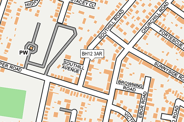 BH12 3AR map - OS OpenMap – Local (Ordnance Survey)