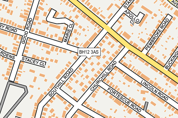 BH12 3AS map - OS OpenMap – Local (Ordnance Survey)