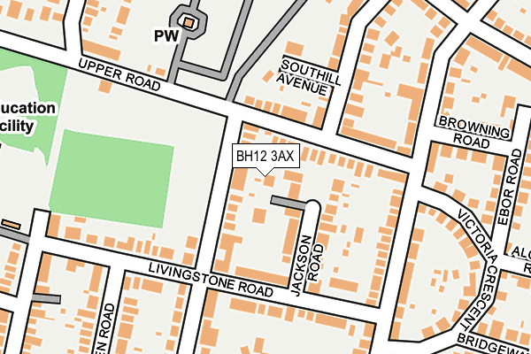 BH12 3AX map - OS OpenMap – Local (Ordnance Survey)