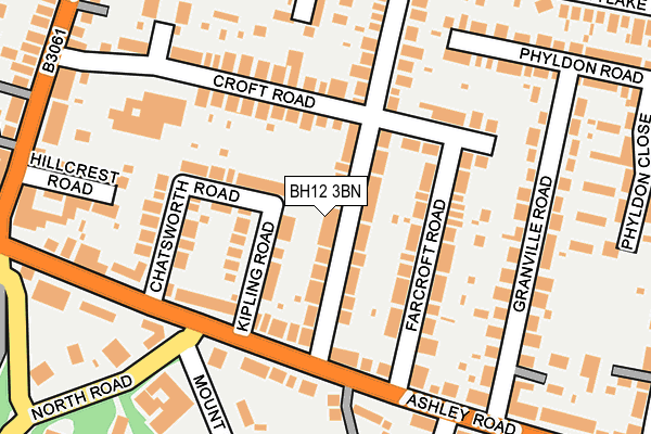 BH12 3BN map - OS OpenMap – Local (Ordnance Survey)