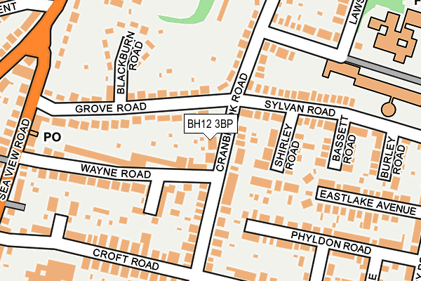 BH12 3BP map - OS OpenMap – Local (Ordnance Survey)
