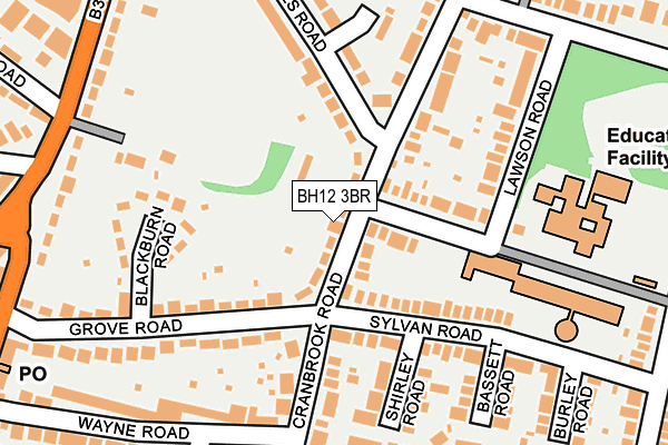 BH12 3BR map - OS OpenMap – Local (Ordnance Survey)