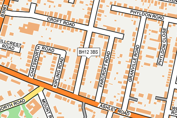 BH12 3BS map - OS OpenMap – Local (Ordnance Survey)